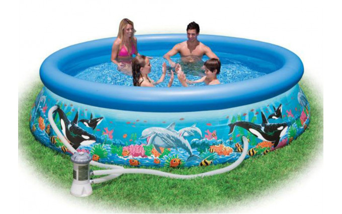 Надувной бассейн с надувным верхним кольцом 305х76см + фильтр-насос Intex 28126 Надувной бассейн с надувным верхним кольцом 305х76см + фильтр-насос Intex 28126