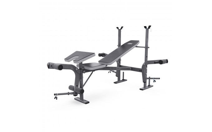 Скамья со стойками под штангу DFC D703 PRO с партой для бицепса Скамья со стойками под штангу DFC D703 PRO с партой для бицепса